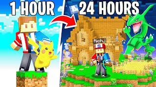 I Spent 24 HOURS in ONE BLOCK Minecraft PIXELMON!