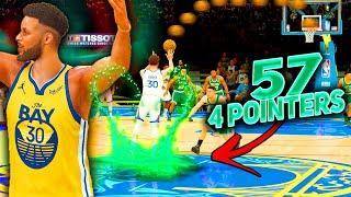 999 OVERALL Stephen Curry Hits 57 4 POINTERS In NBA 2K21 *NEW NBA 4 POINT LINE*