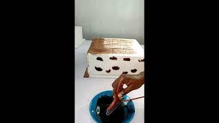 Brown wood effect on a traditional marriage cake| Easy wood effect| Wood effect painting