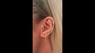 Classic Green Crystal Ear Piercing Earrings Ideas Jewelry for Cartilage Helix Tragus Daith