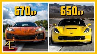 Chevrolet Corvette Z06 C8 vs C7 | Car Spec Comparison | 4enthusiasts