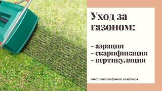 Уход за газоном: аэрация, пескование, скарификация, вертикуляция.