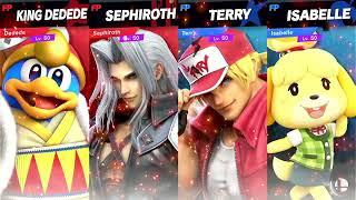 Super Smash Bros Ultimate Amiibo Fights Request #26347 Dedede & Sephiroth vs Terry & Isabelle