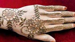 easy and simple |  heena mehndi design | beautiful mehndi for back hand | @gourgirlmehndidesign