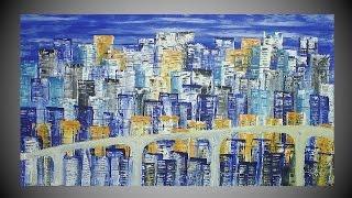 Abstract City Paintings on Canvas. Abstrakte Stadtbilder in Acryl auf Leinwand by ilonka