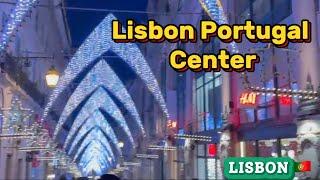 Explore Lisbon Portugal Center with the amazing Christmas lights | Christmas 2024 #lisbon #portugal