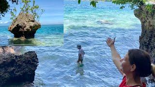 Exploring a wild beach in the Philippines / steep descent and climb the mountain