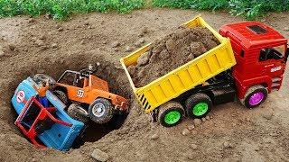 포크레인 덤프 트럭 중장비 자동차 구출 놀이 Excavator Dump Truck Rescue