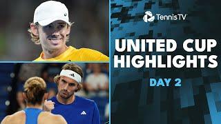 Auger-Aliassime vs Coric Tilt; Tsitsipas, De Minaur Open Seasons | United Cup 2025 Highlights Day 2