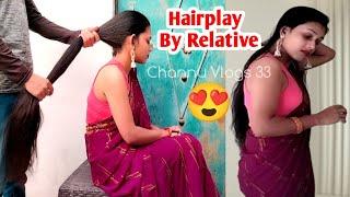 Longhair Head Massage by Relative Boy || Longhair Play by Relative | #hairplay #thickhair #hairstyle