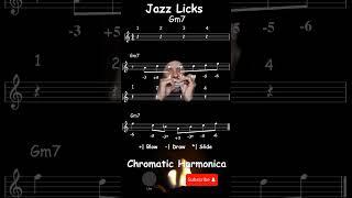 2 Jazz licks ( Gm7 ) - Chromatic Harmonica Tabs Key of C