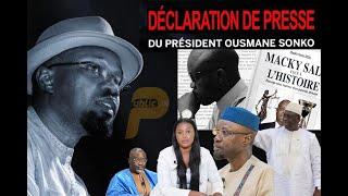 Urgent : Déclaration  de Presse du Président Ousmane Sonko.