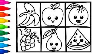 Dibuja y Colorea Frutas | Dibujos Para Niños Mira y Disfruta