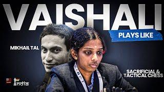 When R. Vaishali played like Mikhail Tal | Beats two 2600+ GMs in Biel