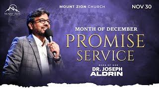 Promise Service | Mount Zion Church | December 2024 | Dr. Joseph Aldrin (LIVE)