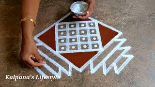 Chithirai theruveza special flowers padi kollam Easy rangoli design pandaga muggulu