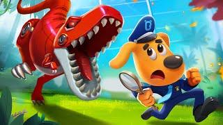 Big Fire in the Dino Park | Safety Cartoon | Sheriff Labrador | Kids Cartoon | BabyBus