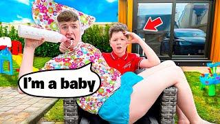 My Little Brother Treated ME as a "BABY" for a day!