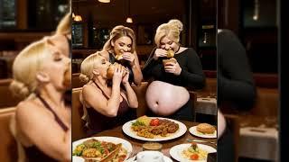 Women Eating many stuffed and getting bloated #stuffing #bellyexp#feede#expansion