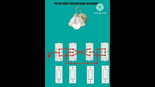 Four Way staircase wiring connection Diagram #shorts #wiring #shortvideo