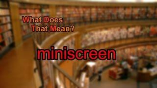 What does miniscreen mean?