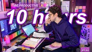 STUDY WITH ME LIVE | 10 HOURS  Harvard Alumnus, Chill Work With Me, Rain Sounds, Pomodoro Timer