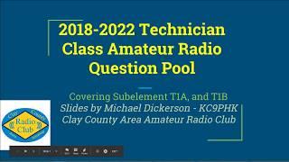 EXPIRED - Replaced w/ New Version #1 CCAARC 2018 Technician Class Question Pool Subelement T1A,T1B