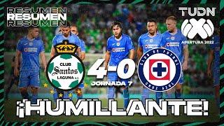 Resumen y goles | Santos 4-0 Cruz Azul | Liga Mx Apertura 22 -J7 | TUDN