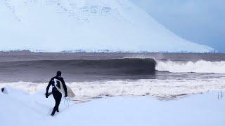 Massive Winter Storm brings Epic Surf to Remote Iceland