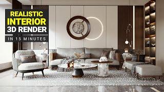 How To Create a REALISTIC Interior Render in just 15 minutes - Lumion Rendering Tutorial. 3d Render