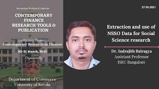 EXTRACTION AND USE OF NSSO DATA FOR SOCIAL SCIENCE RESEARCH