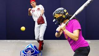 Can a MLB Pitcher Strike Out D1 Softball Girls...UNDERHAND?!