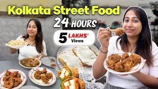 Eating KOLKATA STREET FOOD at Iconic Places for 24 Hours! Food Challenge