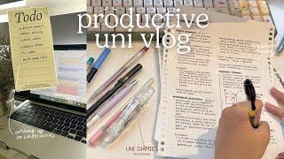 productive uni study vlog  lots of studying and note-taking, traditional handwritten notes