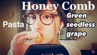 [Sub]ASMR咀嚼音HoneyComb/GreenGrape/Meat sauce pasta/Eating sounds