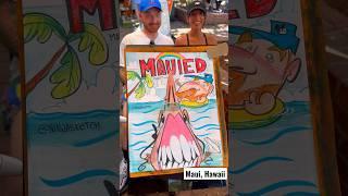 They got Mauied! #art #hawaii #maui #caricature #lahaina #artist #caricatures #funny #portrait