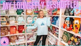 My Entire Disney Loungefly Collection Display Reshuffle Vlog Princess Disney Parks Haul Redo 2024