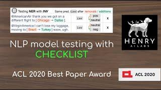 CheckList Explained! (ACL 2020 Best Paper)