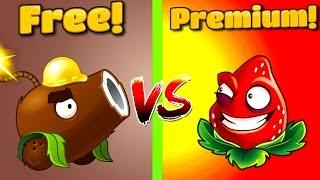 PVZ Free vs Premium Plants vs Zombies 2 COCONUT CANNON Vs STRAWBURST PVZ 2 Gameplay Primal