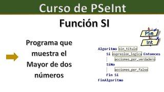 Curso de PSeInt. Programa Mayor de dos numeros (Funcion SI)