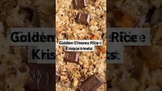 it's a campfire celebration with these golden s’mores rice krispie treats. #ricekrispietreats