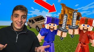 15 Παίχτες Χτίζουν 2 Πόλεις Στο Minecraft !!