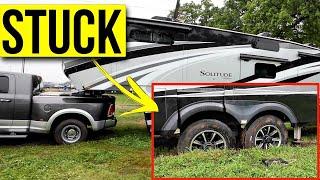2 Rainy Days of RVing, Rescuing Stuck RVs & Dealing with Slide Issues