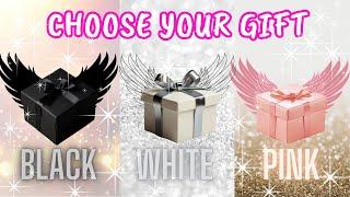 Choose your gift || 3 gift box challenge|| Black, White& Pink #giftboxchallenge #pinkvsblue