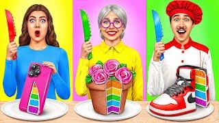 Me vs Grandma Cooking Challenge | Cake vs Real Food Challenge by Multi DO