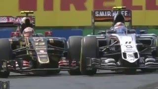 F1 2015 Hungary Pastor Maldonado and Sergio Pérez Crash