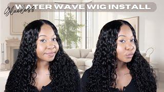 Glueless Water Wave Frontal Wig Install | Pre Everything Wig! Ft. Unice Hair