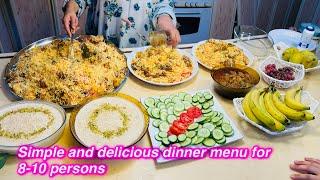 Simple and delicious dinner menu for 8-10 persons || Salma Yaseen vlogs