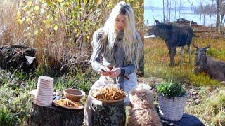 Cooking like a NORDIC WARRIOR | Food and Animals in Swedish Nature | Nordic Woman
