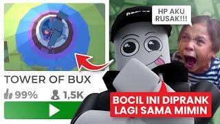 PRANK BOCIL LAGI DI ROBLOX!!! BIKIN DIA NGELAG DI GAME BUATAN MIMIN!!